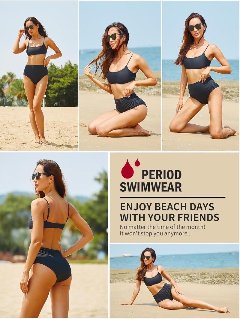 feitycom Store Period Swimwear-Menstrual Swimsuit Bikini Bottoms-High Waisted Leakproof Swim Bottoms for Teens Girls and Women. - Image 4
